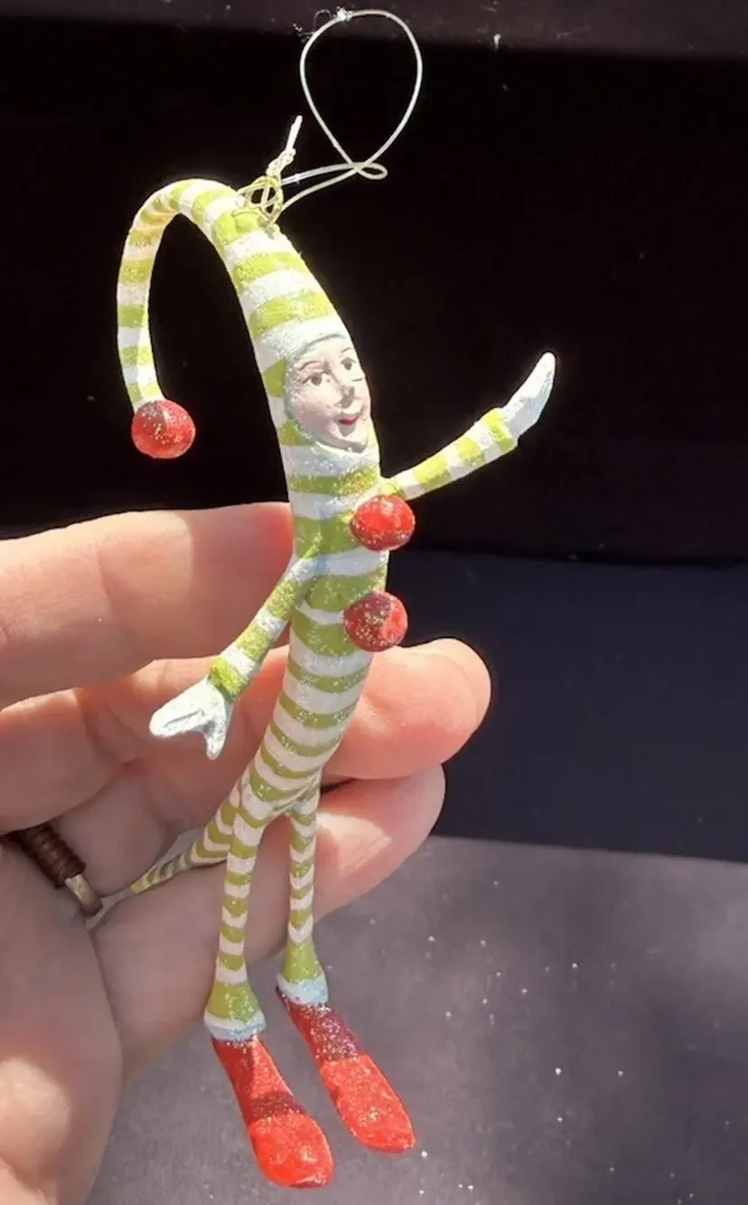 Dept 56 Patience Brewster Krinkles Whimsical Swirly Elf Ornament EUC -K1